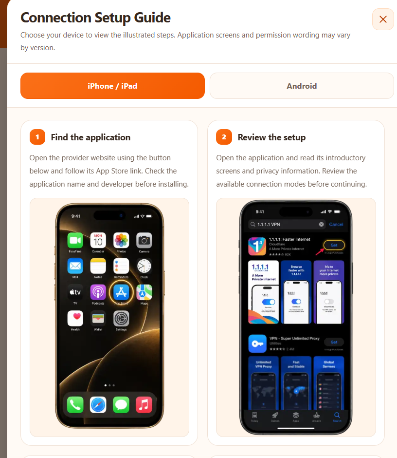 ios Cloudflare setup reference, step 1